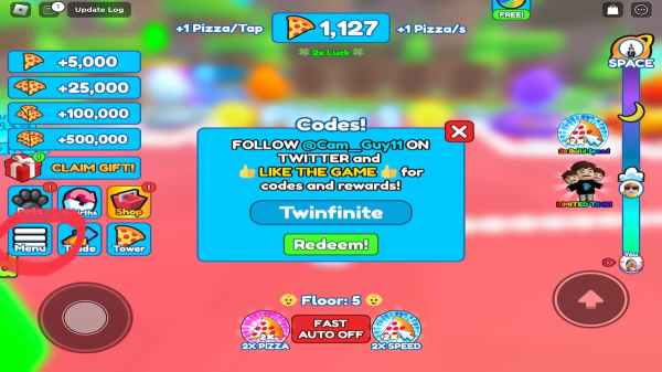 +1 Pizza Per Second Codes - Twinfinite