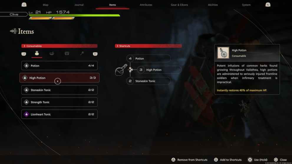 Restocking Potions in Final Fantasy 16