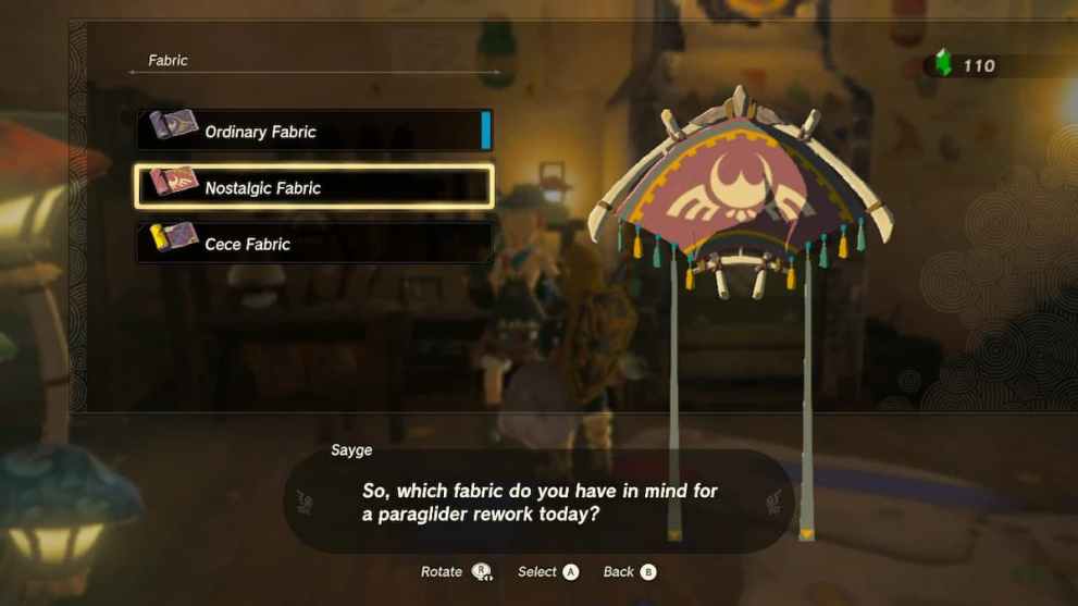 Breath of the Wild Glider in Tears of the Kingdom