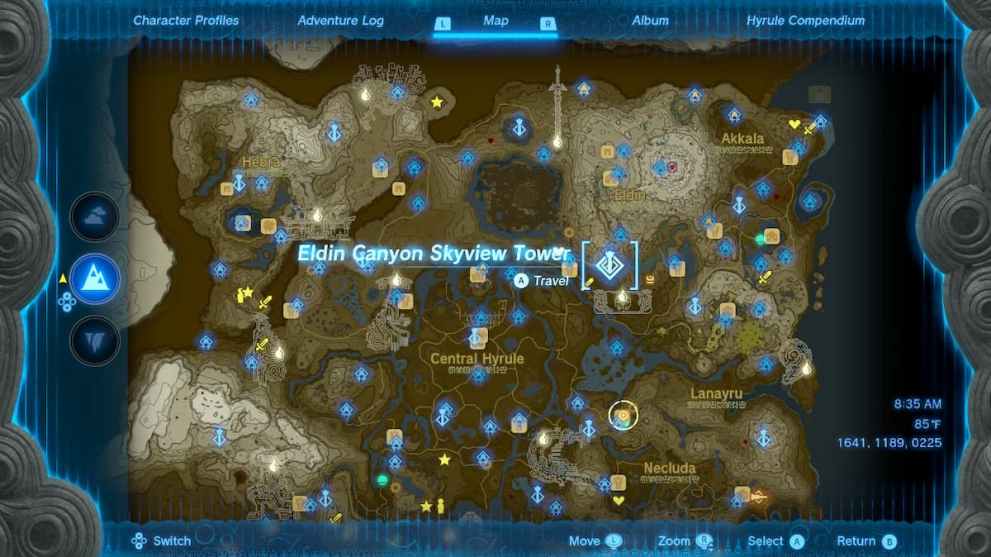 Where to Find Eldin Ganyon Skyview Tower in Tears of the Kingdom