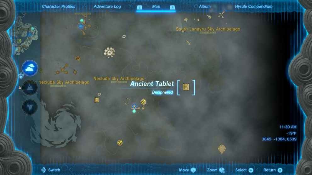 Where to Find Necluda Sky Archipelago Stone Tablet in TOTK