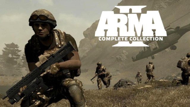 Arma 2 Poster Showing Character with machine gun and game logo