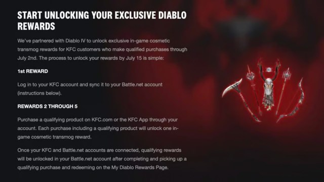 Diablo 4 KFC Free Rewards image