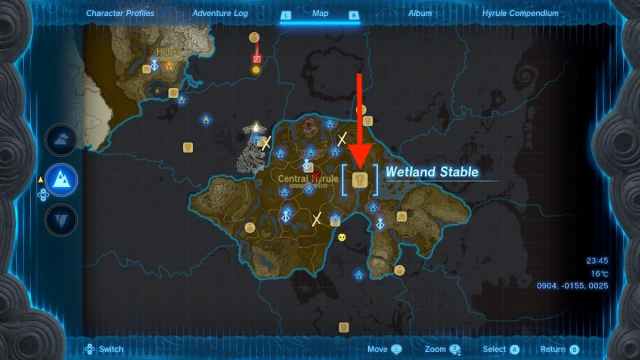 Precise Location of Wetland Stable in Zelda: TOTK