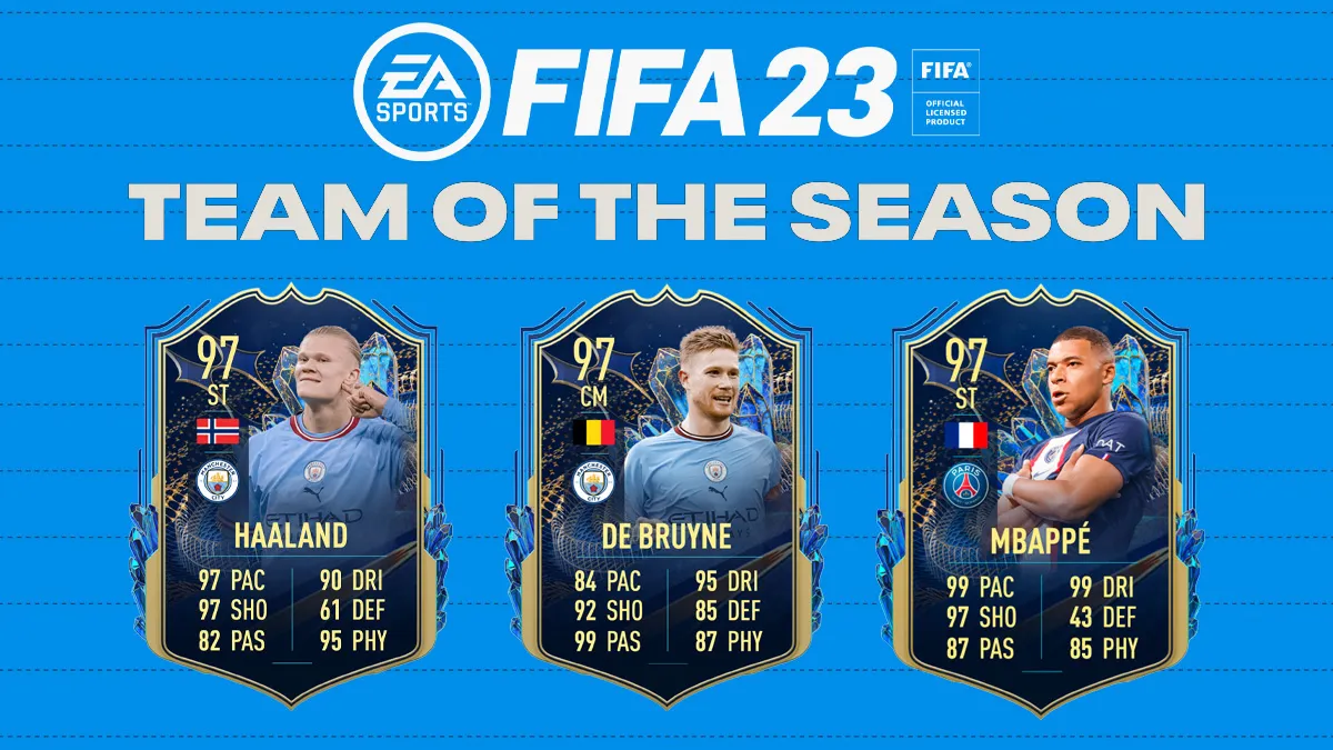 FIFA 23 Ultimate Team of the Season with De Bruyne, Haaland and Mbappe TOTS cards