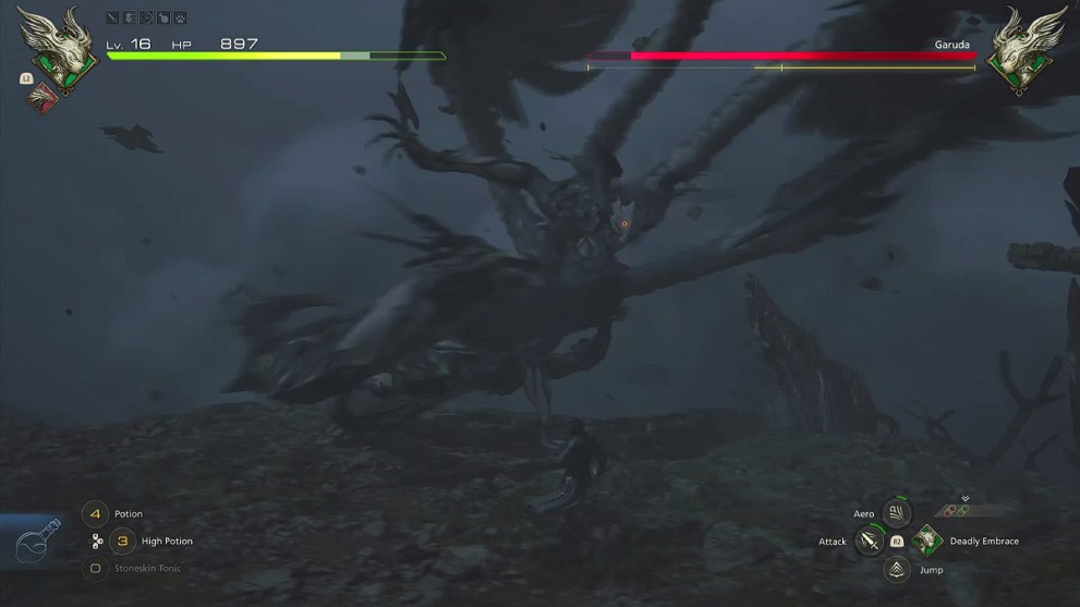 Garuda's Sweeping Kick in FF16.