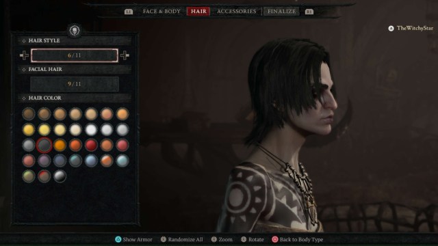Diablo 4 Character Creator Hair Styles