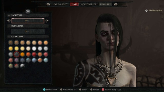 Diablo 4 Character Creator Hair Styles