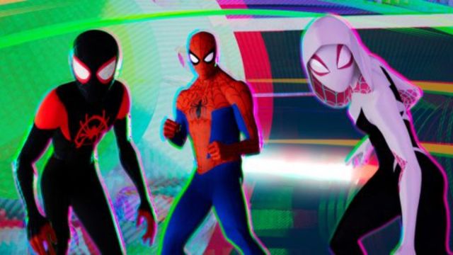 Miles, Peter and Gwen in Into the Spiderverse