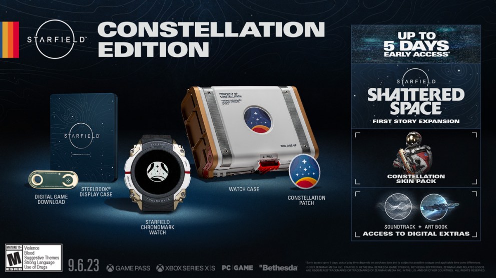 Starfield Constellation Edition Bonuses from BEthesda