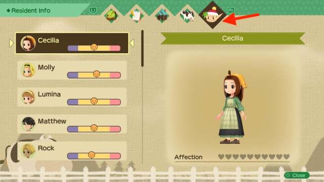 How to check Affection in Story of Seasons: A Wonderful Life