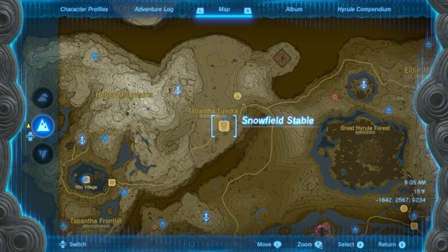 Snowfield Stable Location on Map
