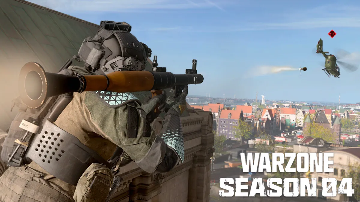 Warzone 2 Season 4 Character With RPG Firing at Helicopter