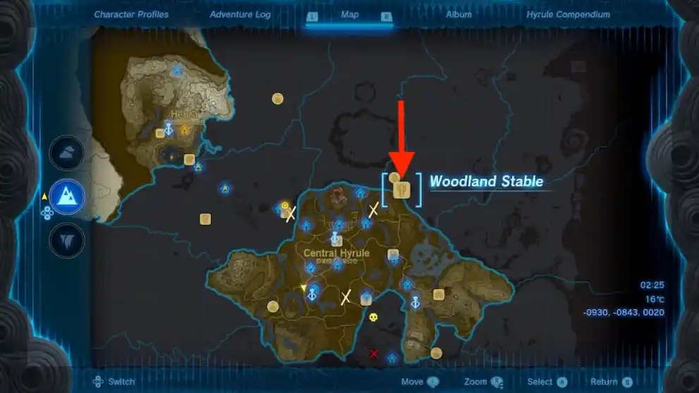 Where to find Woodland Stable in Zelda: TOTK