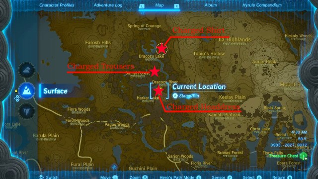 Charged armor set location in Zelda TOTK.