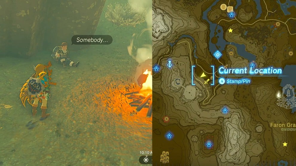The second missing person location in Disaster in Gerudo Canyon quest in Zelda TOTK.