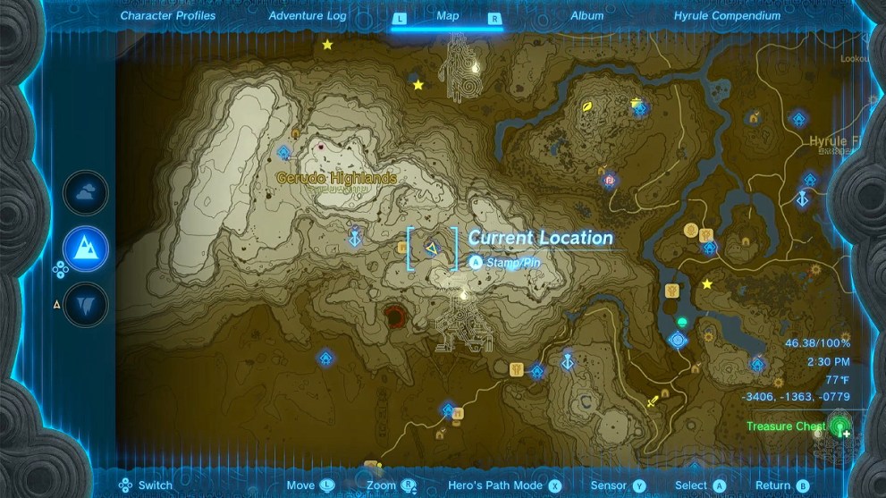 Yiga Clan Hideout Chasm Location in Zelda TOTK.