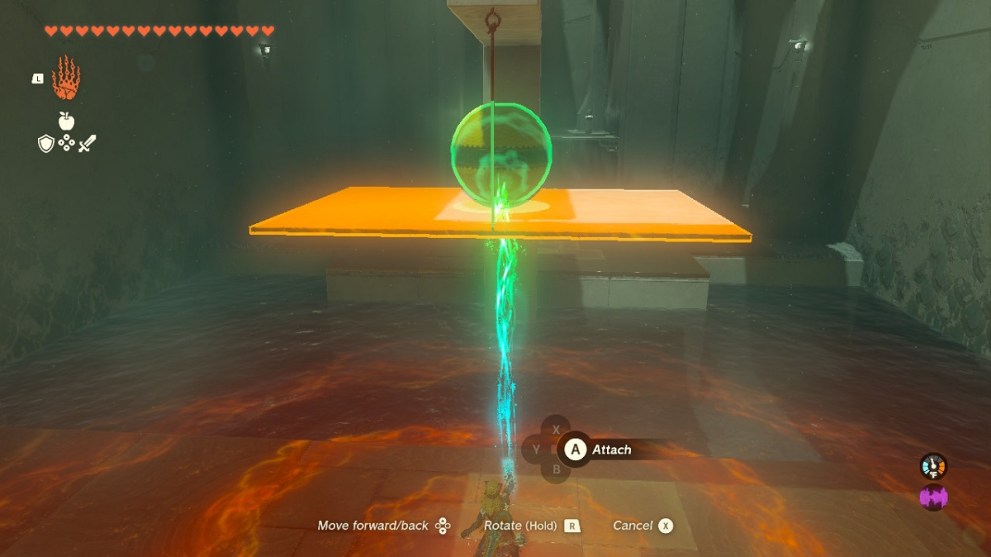 attach the yellow orb to the top of the platform