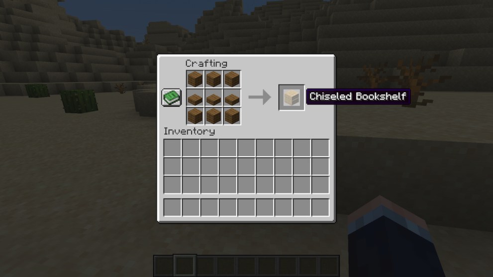 Minecraft trails and tales 1.20 update chiseled bookshelf crafting recipe how to