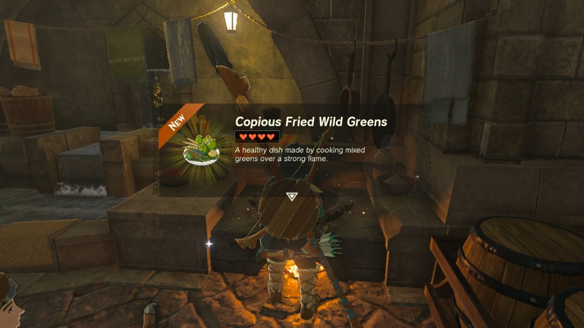 How to make Copious Fried Wild Greens in Zelda: Tears of the Kingdom