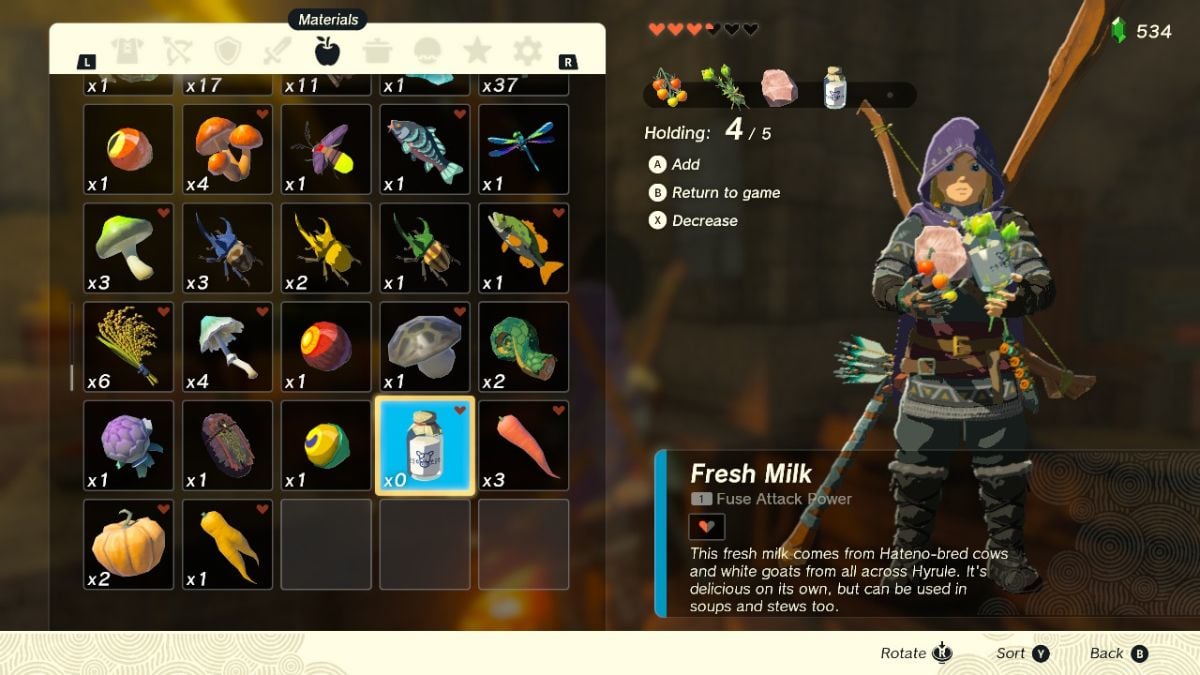 How To Make Cream Of Vegetable Soup In Zelda Tears Of The Kingdom   Totk Cream Of Vegetabl Soup Part 2 