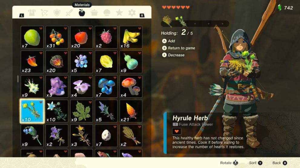 How to make Vegetable Rice Balls in Zelda: Tears of the Kingdom