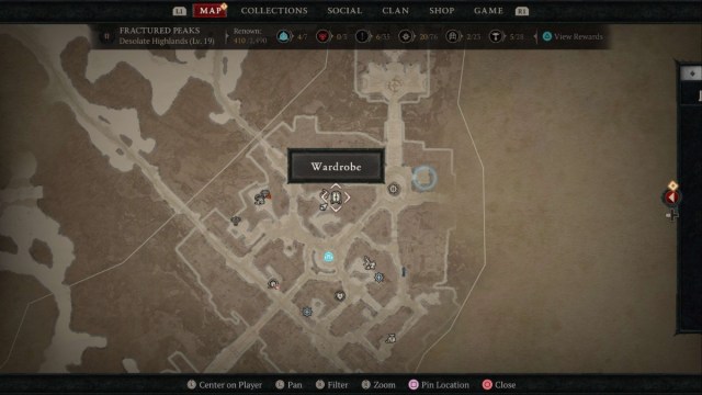 Wardrobe location in Kyovashad in Diablo 4.