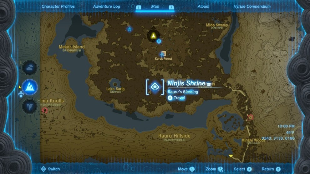 where to find ninjis shrine in zelda tears of the kingdom