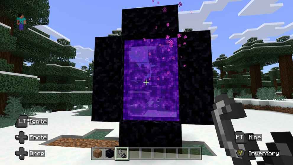 active nether portal in Minecraft