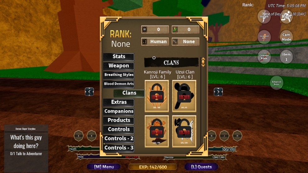 Clan Menu