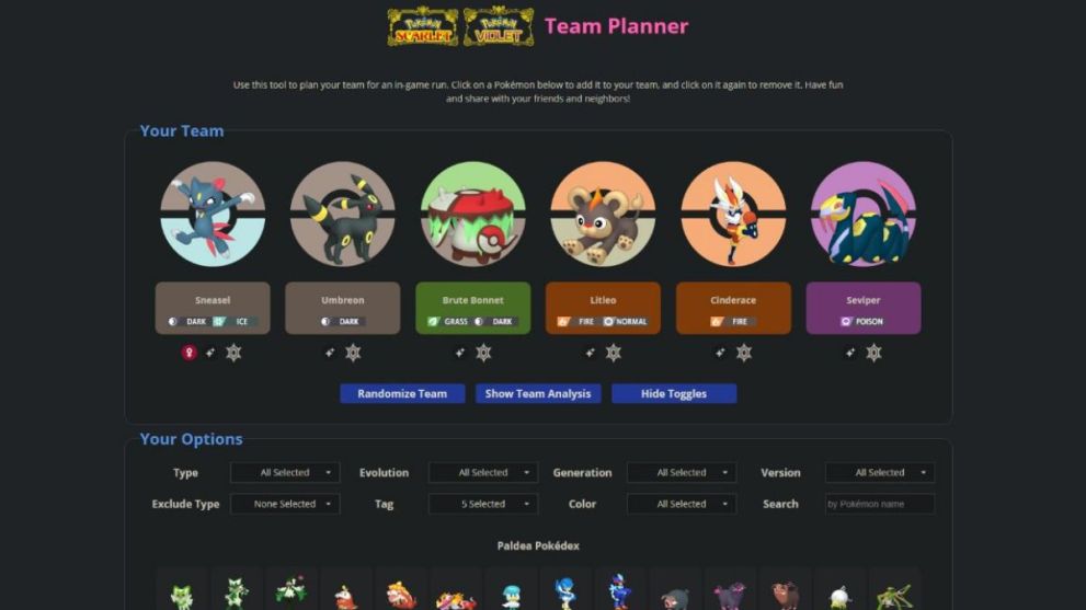 Pokemon Team Planner