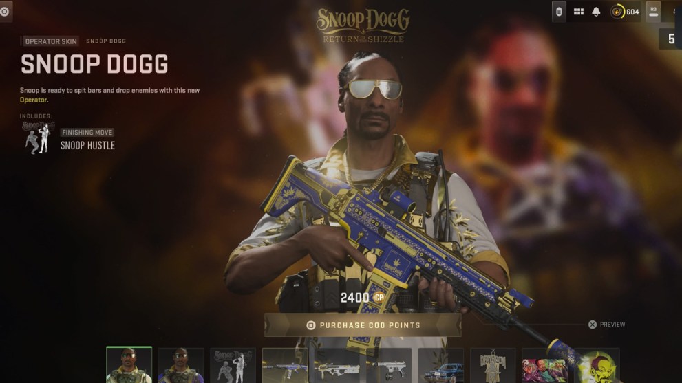 Snoop Dogg Bundle in the Warzone and MW2 store