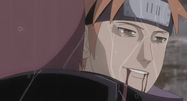 Yahiko dying in Nagato's arms