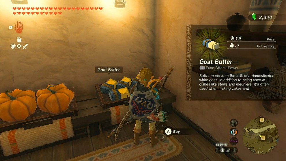 Goat Butter in Zelda TOTK.