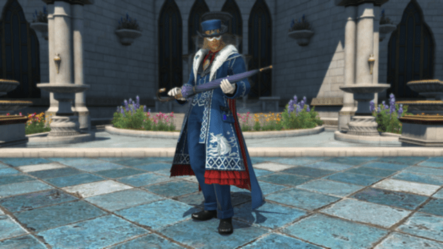 Final Fantasy 14 the new blue mage outfit and weapon