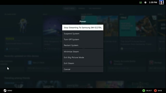 how to exit big picture mode in steam link