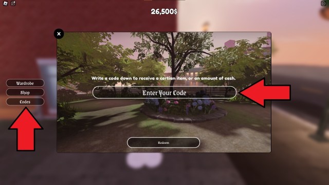 how to redeem roblox codes in yourscene rp