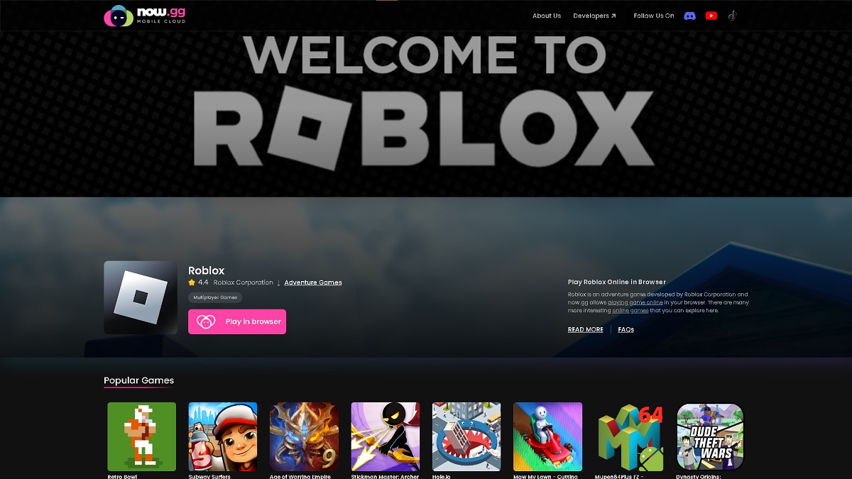 How To Play Roblox In Your Browser With Now.GG