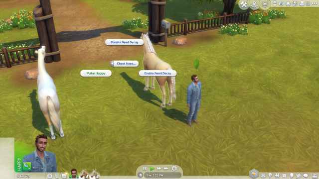 Using the Make Happy Cheat in The Sims 4: Horse Ranch