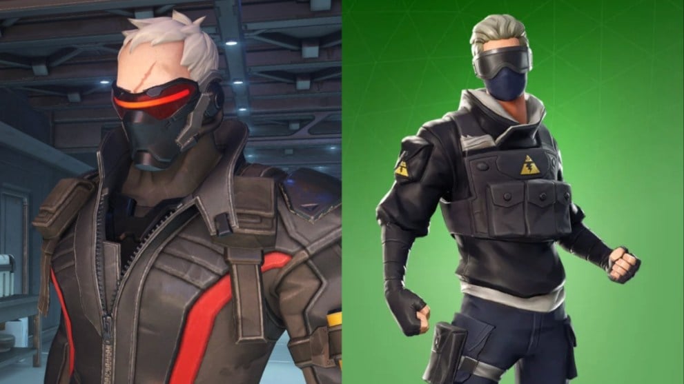 Soldier 76's Jet skin in Overwatch and Verge from Fortnite