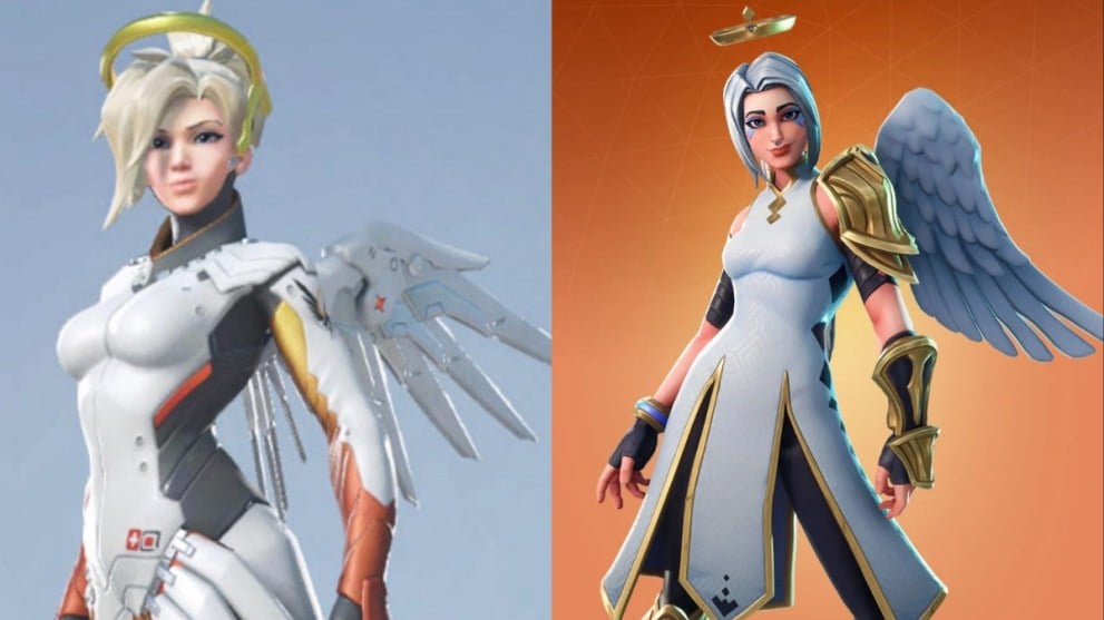 Mercy from Overwatch and Ark from Fortnite