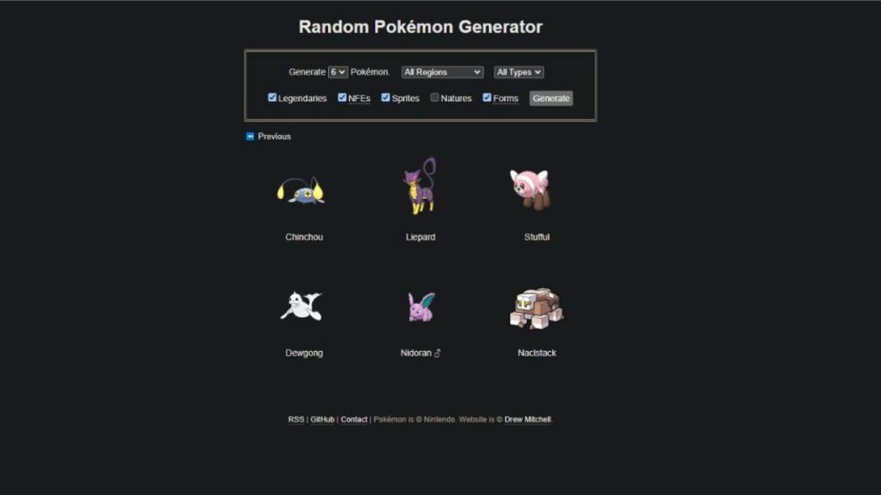 Random Pokemon Generator