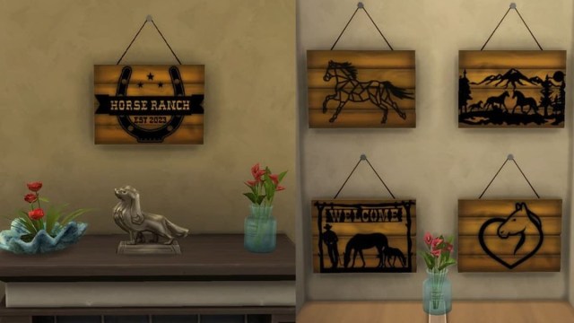 Western Horse Wall Decor for Sims 4 Horse Ranch