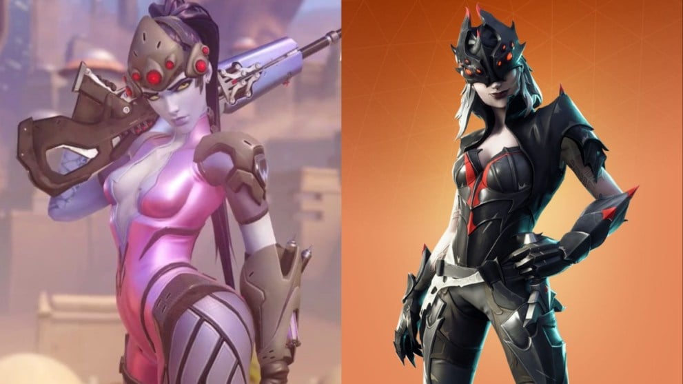 Widowmaker from Overwatch and Arachne from Fortnite