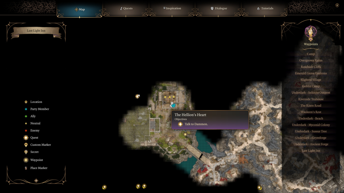 Where To Find Dammon In Baldur S Gate 3 BG3   Baldurs Gate 3 Dammon Location At Last Light Inn On Map 