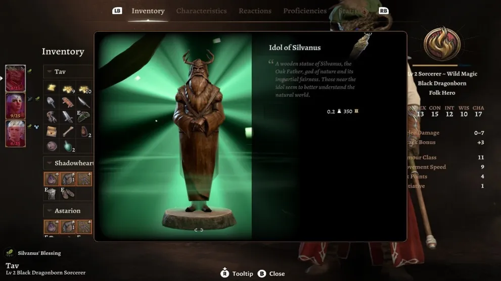 Idol of Silvanus in Inventory