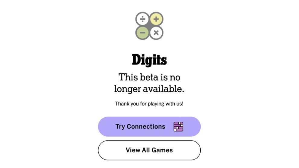 Digits Beta NYT 