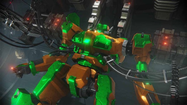 Green and Orange Mech in Armored Core 6