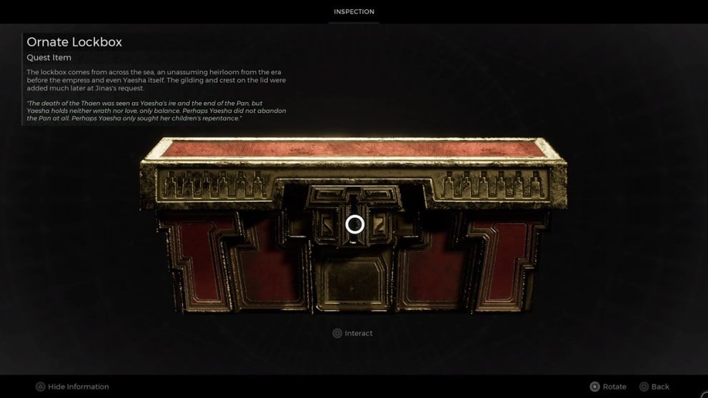 Ornate Lockbox Inspect View