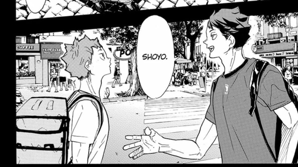 Oikawa and Hinata in Haikyuu